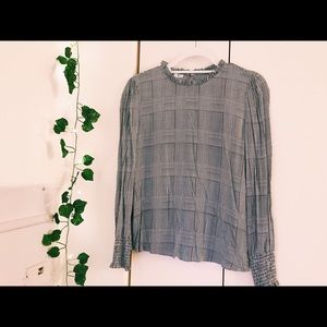 Patterned High Neck Blouse